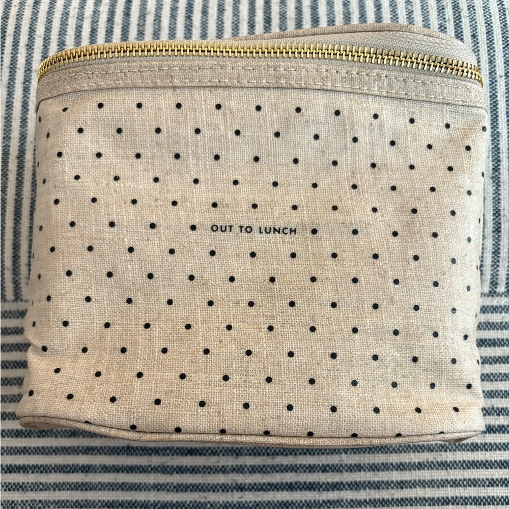 Kate Spade zippered polka dot lunch tote